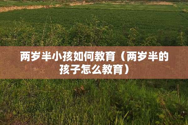 两岁半小孩如何教育（两岁半的孩子怎么教育）