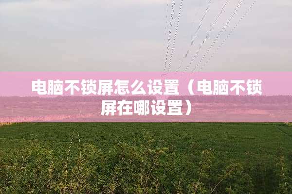 电脑不锁屏怎么设置（电脑不锁屏在哪设置）