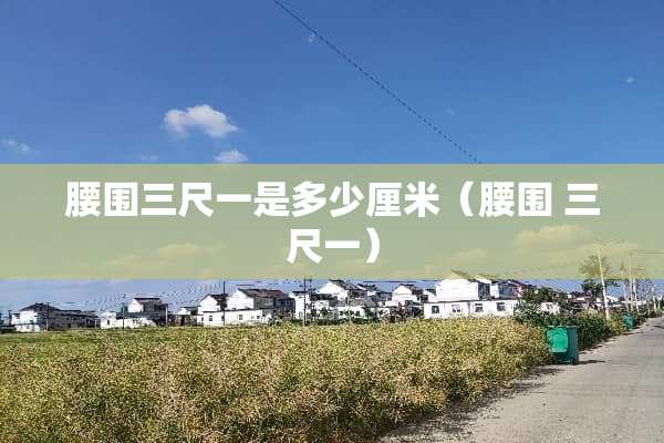 腰围三尺一是多少厘米（腰围 三尺一）