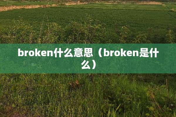 broken什么意思（broken是什么）