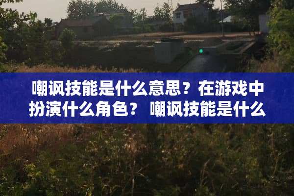 嘲讽技能是什么意思？在游戏中扮演什么角色？ 嘲讽技能是什么意思