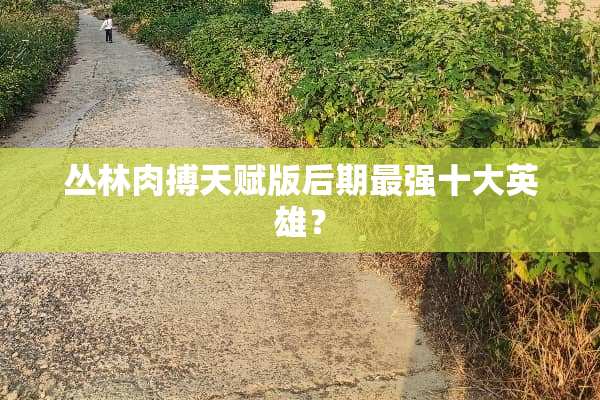 丛林肉搏天赋版后期最强十大英雄？