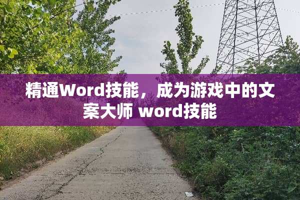 精通Word技能，成为游戏中的文案大师 word技能