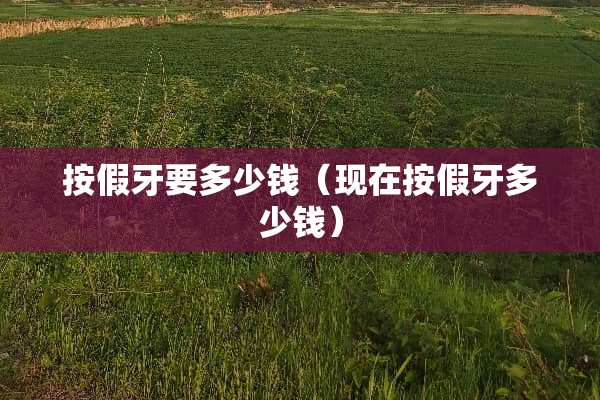 按假牙要多少钱（现在按假牙多少钱）