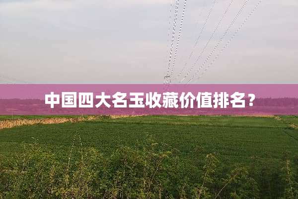 中国四大名玉收藏价值排名？