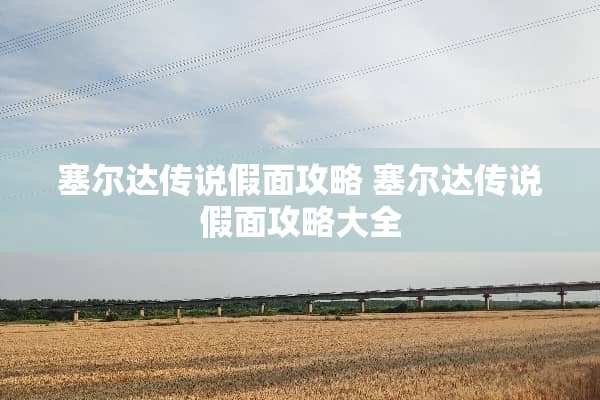 塞尔达传说假面攻略 塞尔达传说假面攻略大全