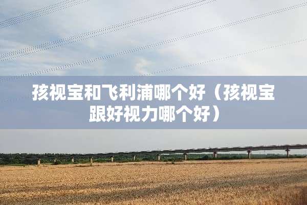 孩视宝和飞利浦哪个好（孩视宝跟好视力哪个好）