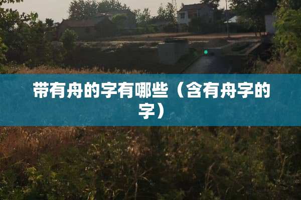 带有舟的字有哪些（含有舟字的字）