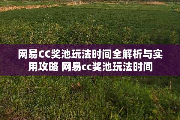 网易CC奖池玩法时间全解析与实用攻略 网易cc奖池玩法时间