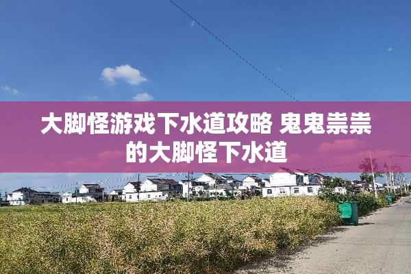 大脚怪游戏下水道攻略 鬼鬼祟祟的大脚怪下水道