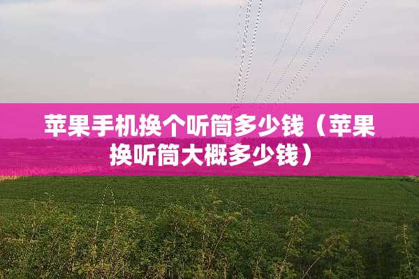苹果手机换个听筒多少钱（苹果换听筒大概多少钱）
