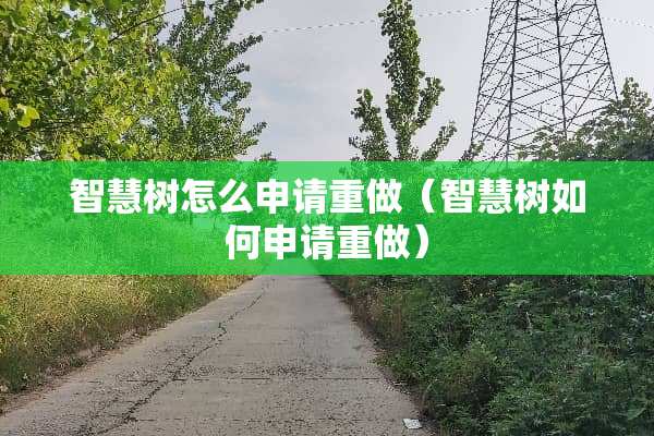 智慧树怎么申请重做（智慧树如何申请重做）