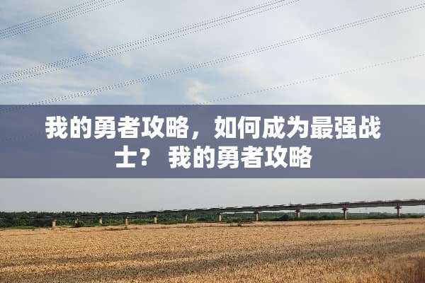 我的勇者攻略，如何成为最强战士？ 我的勇者攻略