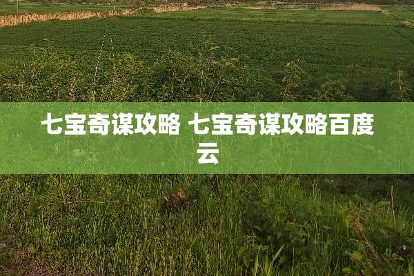七宝奇谋攻略 七宝奇谋攻略百度云