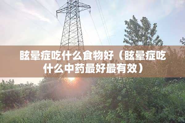 眩晕症吃什么食物好（眩晕症吃什么中药最好最有效）