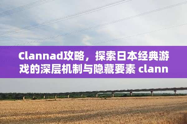 Clannad攻略，探索日本经典游戏的深层机制与隐藏要素 clannad攻略游戏