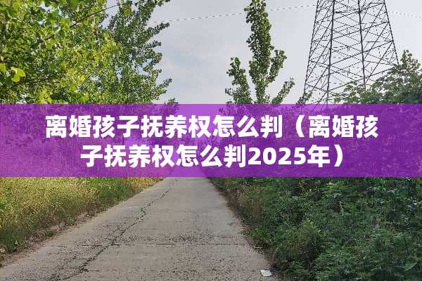 **孩子抚养权怎么判（**孩子抚养权怎么判2025年）