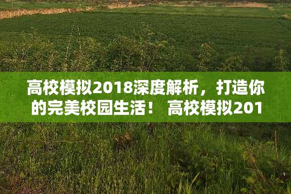 高校模拟2018深度解析，打造你的完美校园生活！ 高校模拟2018玩法