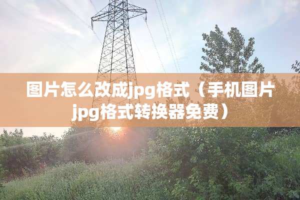 图片怎么改成jpg格式（手机图片jpg格式转换器免费）