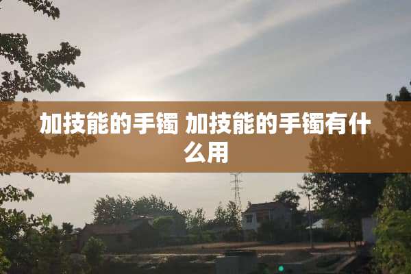 加技能的手镯 加技能的手镯有什么用