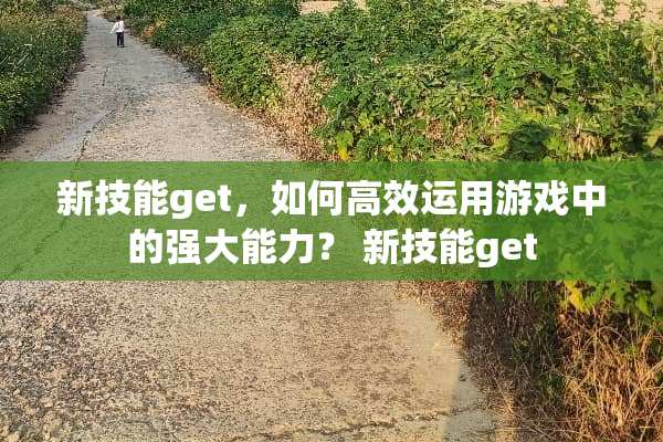 新技能get，如何高效运用游戏中的强大能力？ 新技能get