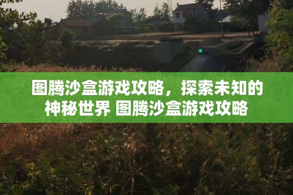 图腾沙盒游戏攻略，探索未知的神秘世界 图腾沙盒游戏攻略