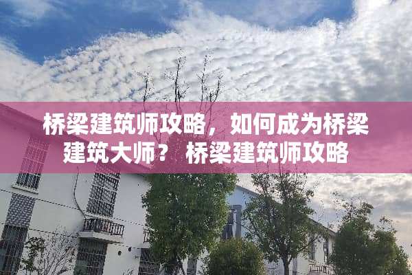 桥梁建筑师攻略，如何成为桥梁建筑大师？ 桥梁建筑师攻略