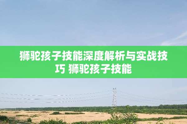 狮驼孩子技能深度解析与实战技巧 狮驼孩子技能