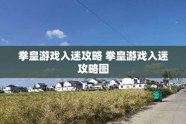 拳皇游戏入迷攻略 拳皇游戏入迷攻略图