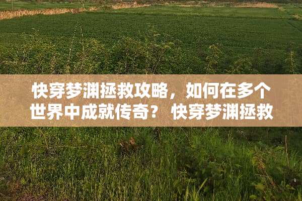 快穿梦渊拯救攻略，如何在多个世界中成就传奇？ 快穿梦渊拯救攻略