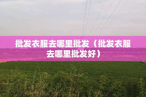 批发衣服去哪里批发（批发衣服去哪里批发好）