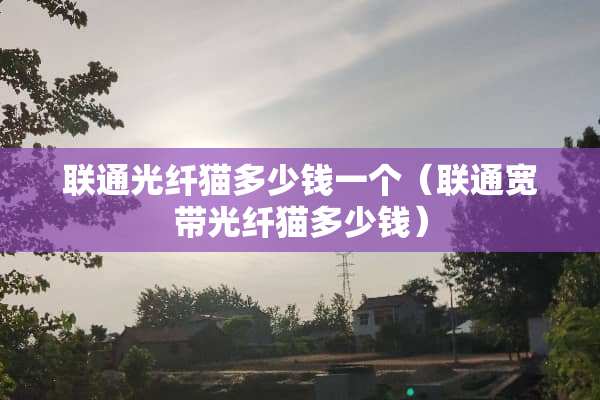 联通光纤猫多少钱一个（联通宽带光纤猫多少钱）