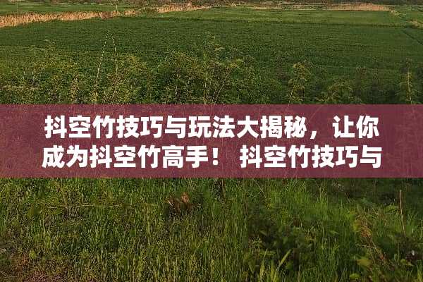 抖空竹技巧与玩法大揭秘，让你成为抖空竹高手！ 抖空竹技巧与玩法
