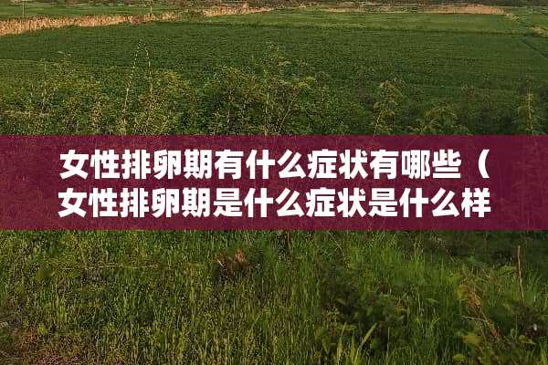 女性排卵期有什么症状有哪些（女性排卵期是什么症状是什么样子的）