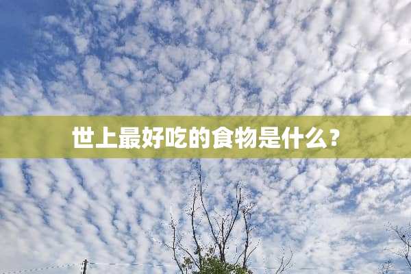 世上最好吃的食物是什么？