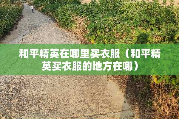 和平精英在哪里买衣服（和平精英买衣服的地方在哪）
