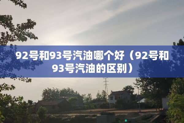 92号和93号汽油哪个好（92号和93号汽油的区别）