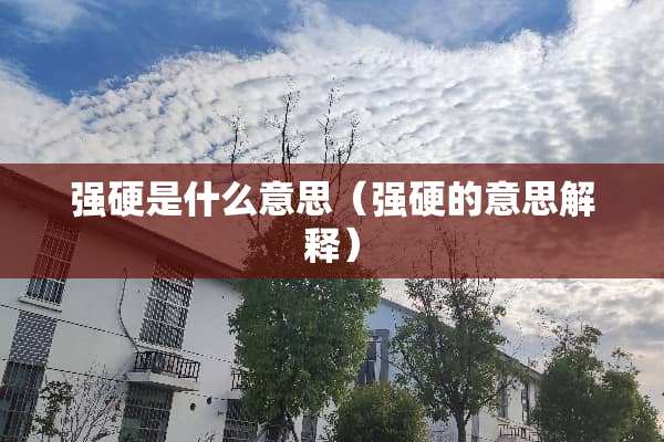 强硬是什么意思（强硬的意思解释）