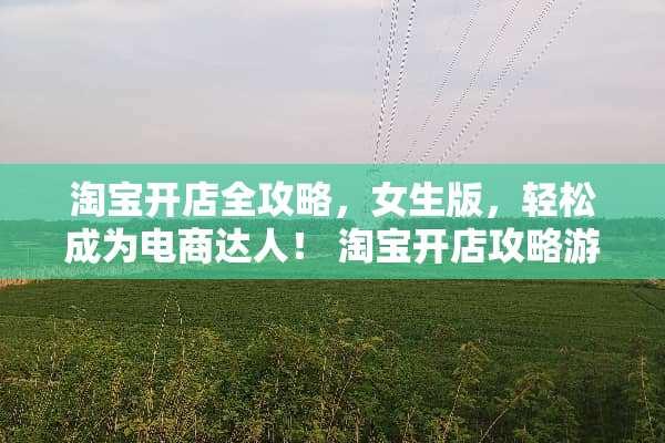 淘宝开店全攻略，女生版，轻松成为电商达人！ 淘宝开店攻略游戏女生