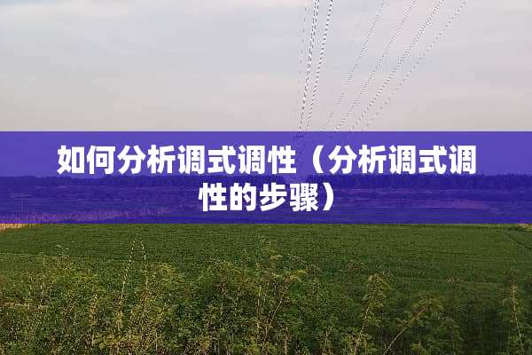 如何分析调式调性（分析调式调性的步骤）