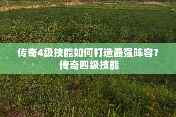 传奇4级技能如何打造最强阵容？ 传奇四级技能