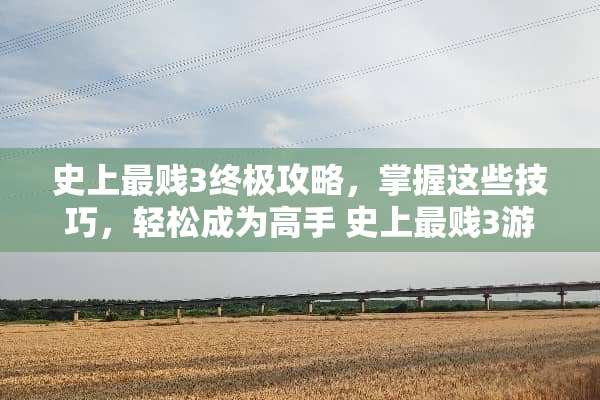 史上最贱3终极攻略，掌握这些技巧，轻松成为高手 史上最贱3游戏攻略
