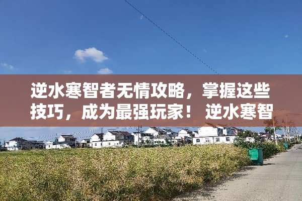 逆水寒智者无情攻略，掌握这些技巧，成为最强玩家！ 逆水寒智者无情攻略