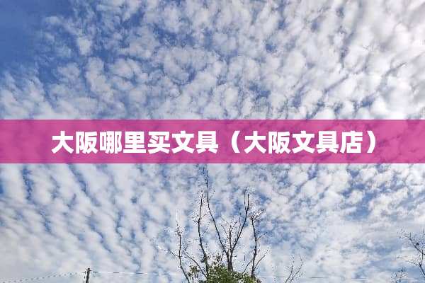 大阪哪里买文具（大阪文具店）