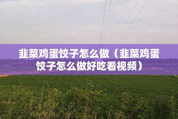 韭菜鸡蛋饺子怎么做（韭菜鸡蛋饺子怎么做好吃看视频）
