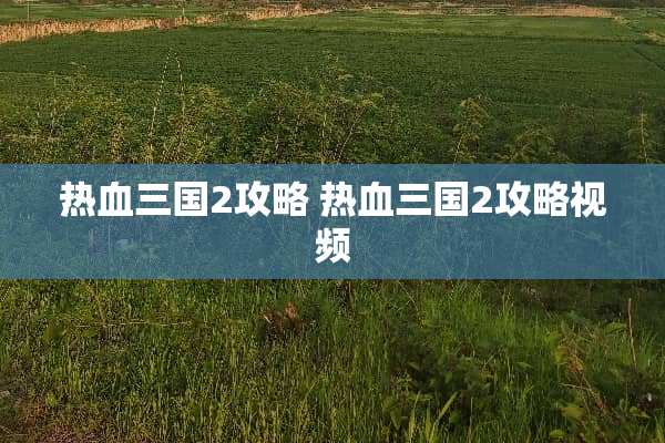 热血三国2攻略 热血三国2攻略视频