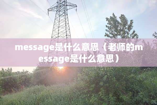 message是什么意思（老师的message是什么意思）