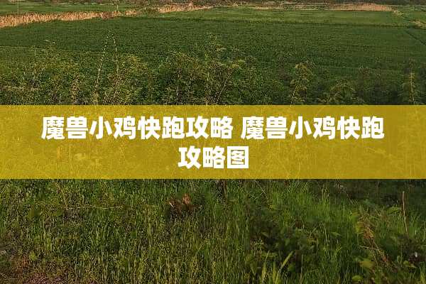 魔兽小鸡快跑攻略 魔兽小鸡快跑攻略图