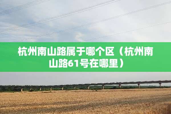 杭州南山路属于哪个区（杭州南山路61号在哪里）