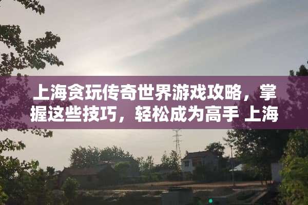 上海贪玩传奇世界游戏攻略，掌握这些技巧，轻松成为高手 上海贪玩游戏攻略